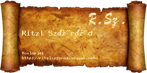 Ritzl Szórád névjegykártya